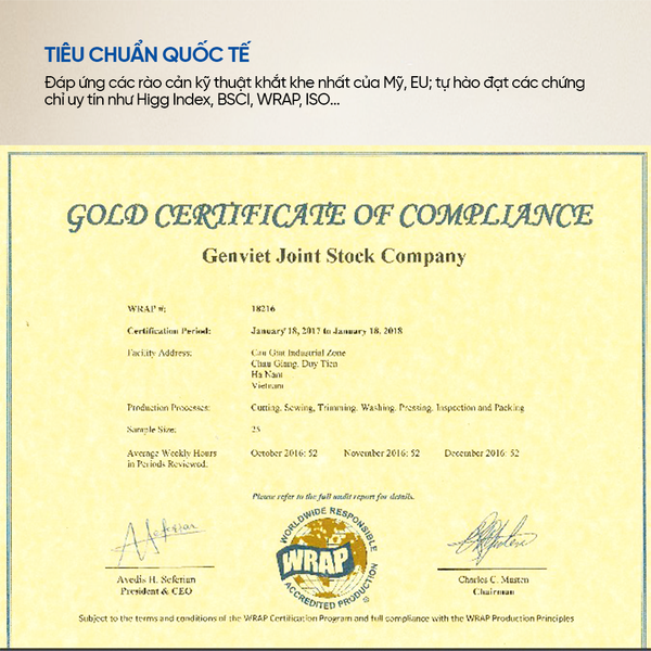 Đáp ứng tiêu chuẩn Quốc tế