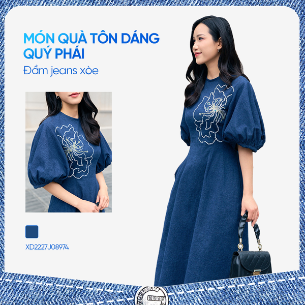 Đầm jeans chữ A/ xòe – món quà trẻ trung, lịch sự
