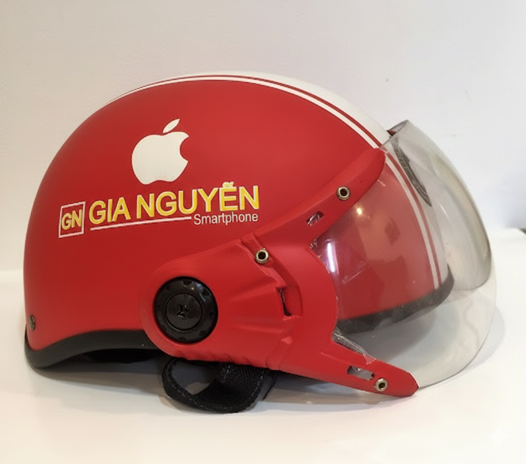 in mũ bảo hiểm cửa hàng điện thoại