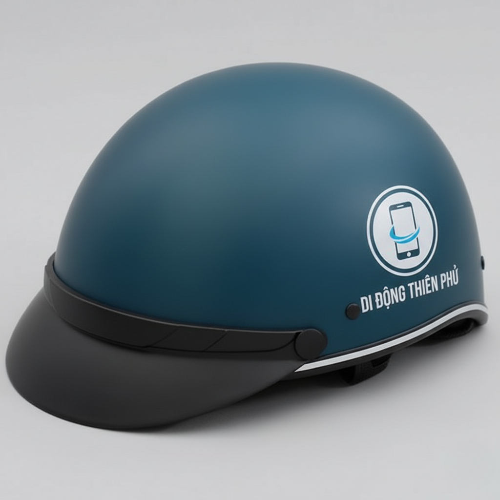 in mũ bảo hiểm cửa hàng điện thoại