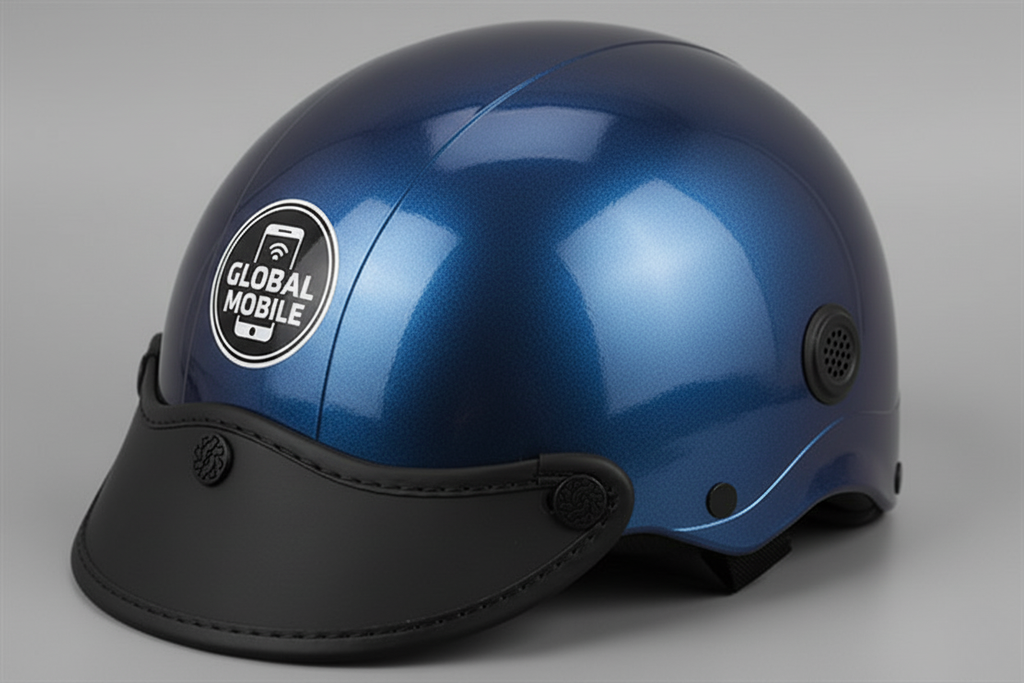 in mũ bảo hiểm cửa hàng điện thoại