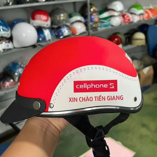 in mũ bảo hiểm cửa hàng điện thoại