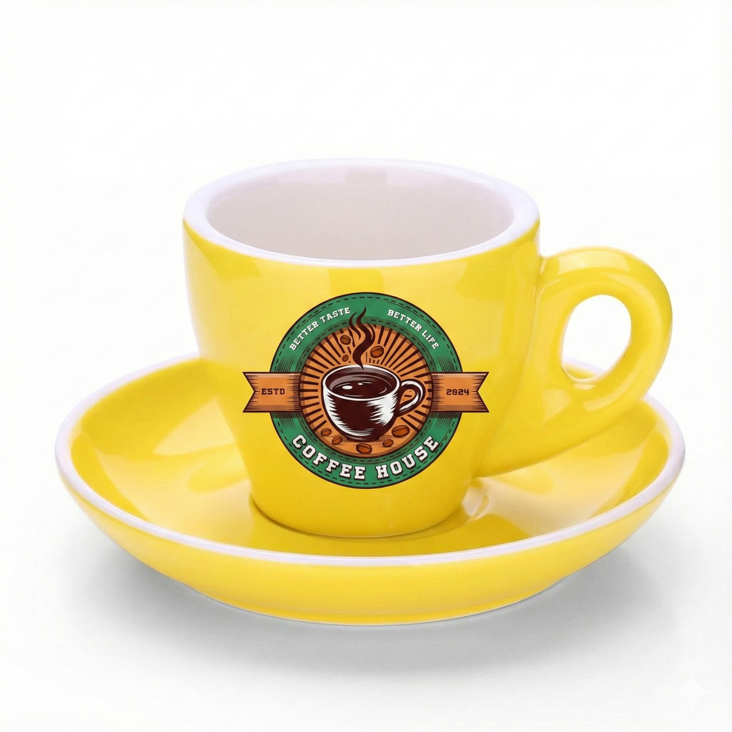 ly sứ in logo quán cafe