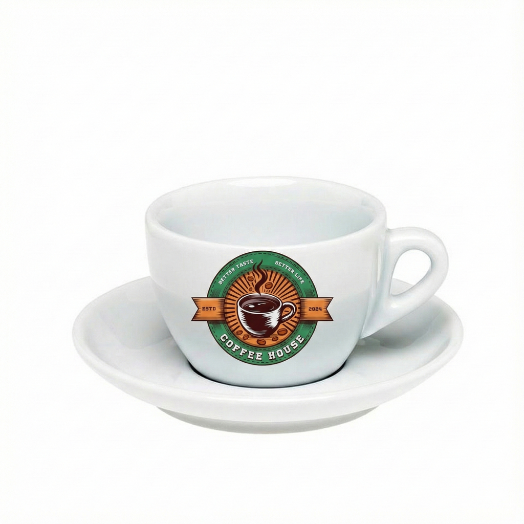 ly sứ in logo quán cafe