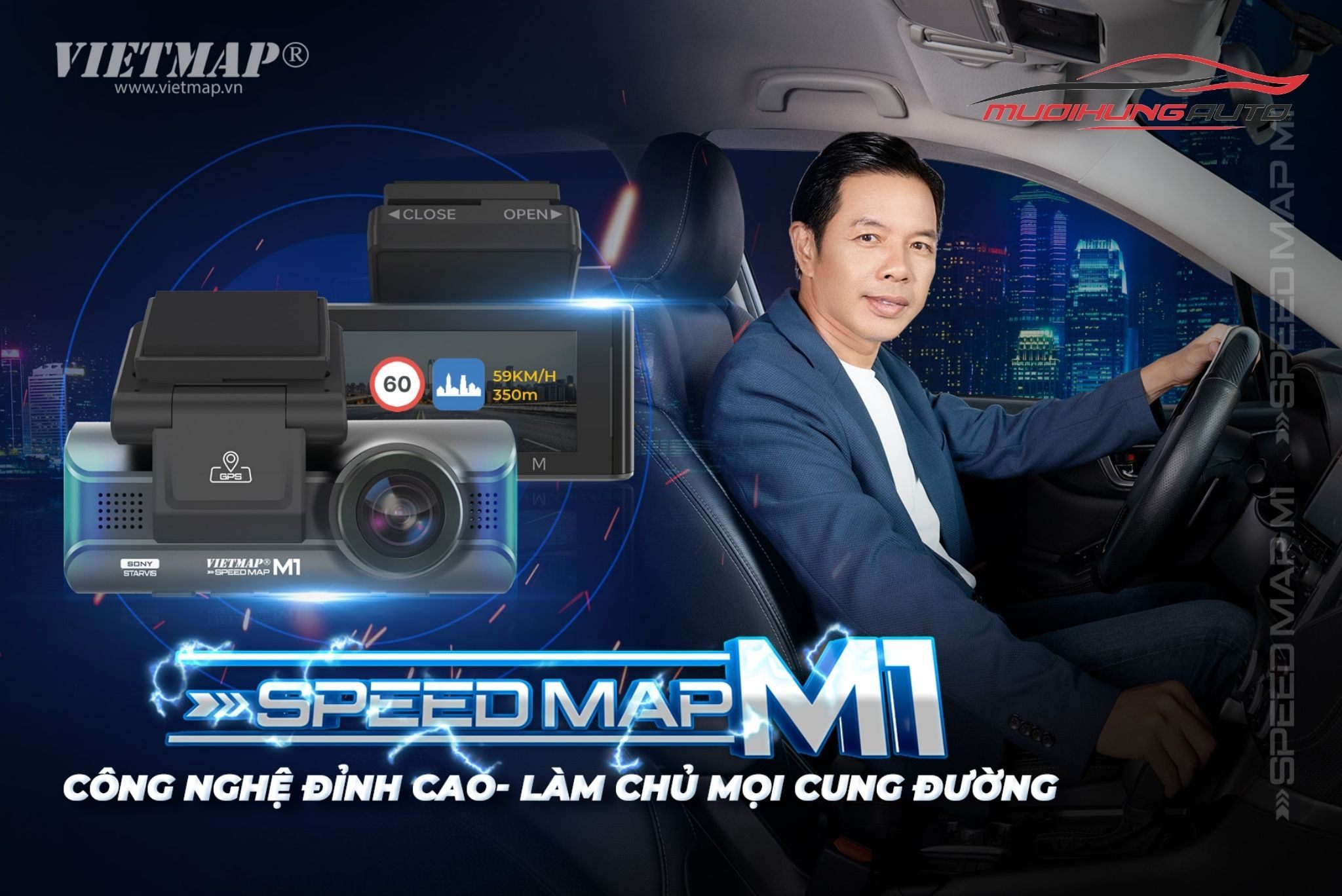 Camera hành trình góc rộng Vietmap Speedmap M1
