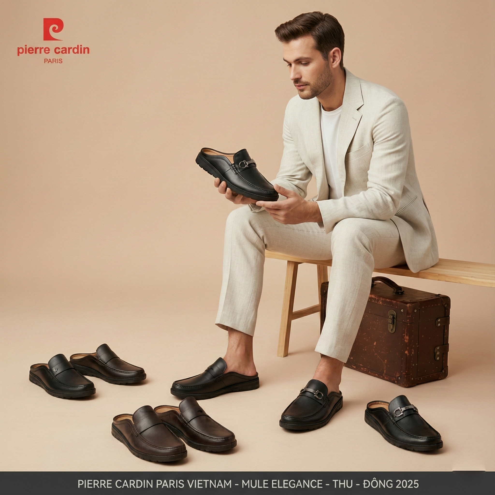 Pierre Cardin Paris Vietnam | Bộ Sưu Tập Giày Sapo/ Mule Tuyên Ngôn Phong Cách Quý Ông Hiện Đại Mùa Thu - Đông 2025