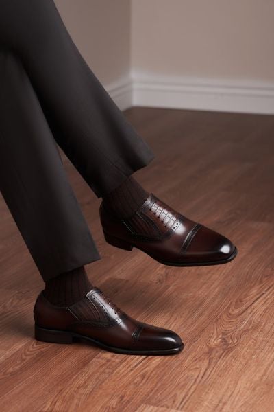 Giày oxford brogue wine