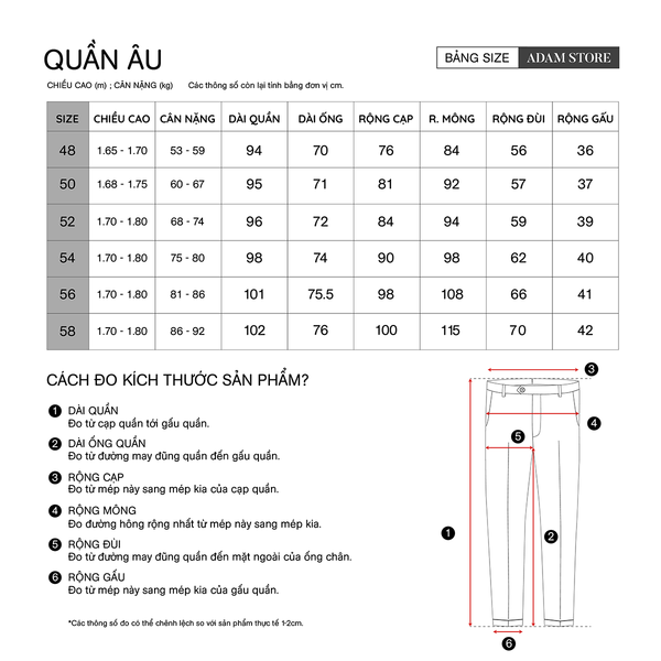 quần âu size