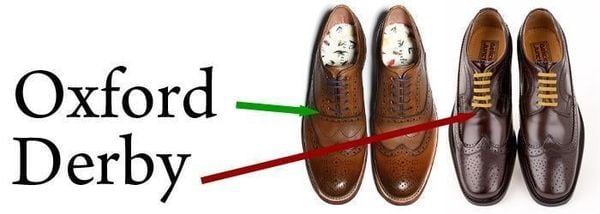 thiết kế buộc dây Oxford và Derby