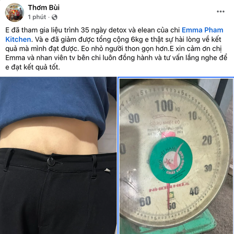 Giảm 6kg sau 35 ngày detox và elean