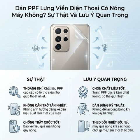 Dán PPF Lưng Viền Điện Thoại Có Nóng Máy Không? Sự Thật Và Lưu Ý Quan Trọng