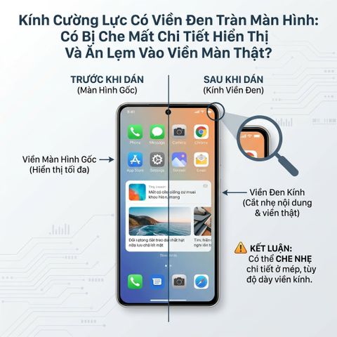 Kính Cường Lực Có Viền Đen Tràn Màn Hình: Có Bị Che Mất Chi Tiết Hiển Thị Và Ăn Lẹm Vào Viền Màn Thật?