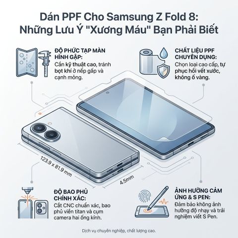 Dán PPF Cho Samsung Z Fold 8: Những Lưu Ý 