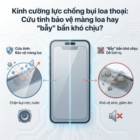 Kính cường lực chống bụi loa thoại: Cứu tinh bảo vệ màng loa hay 
