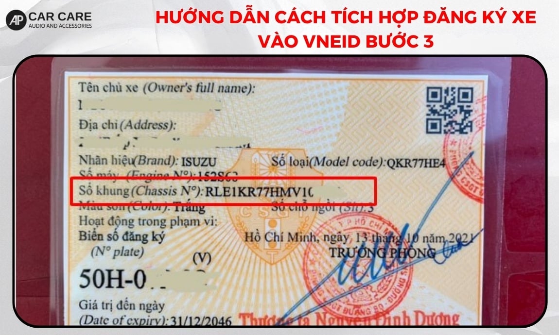 Nhập số khung và số máy để đăng kiểm xe ô tô