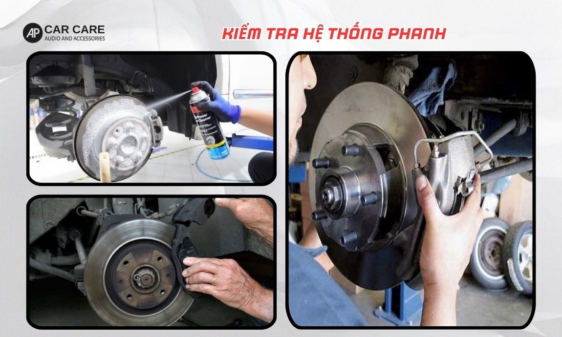 Kiểm tra hệ thống má phanh khi xe ô tô đi được 1 vạn km