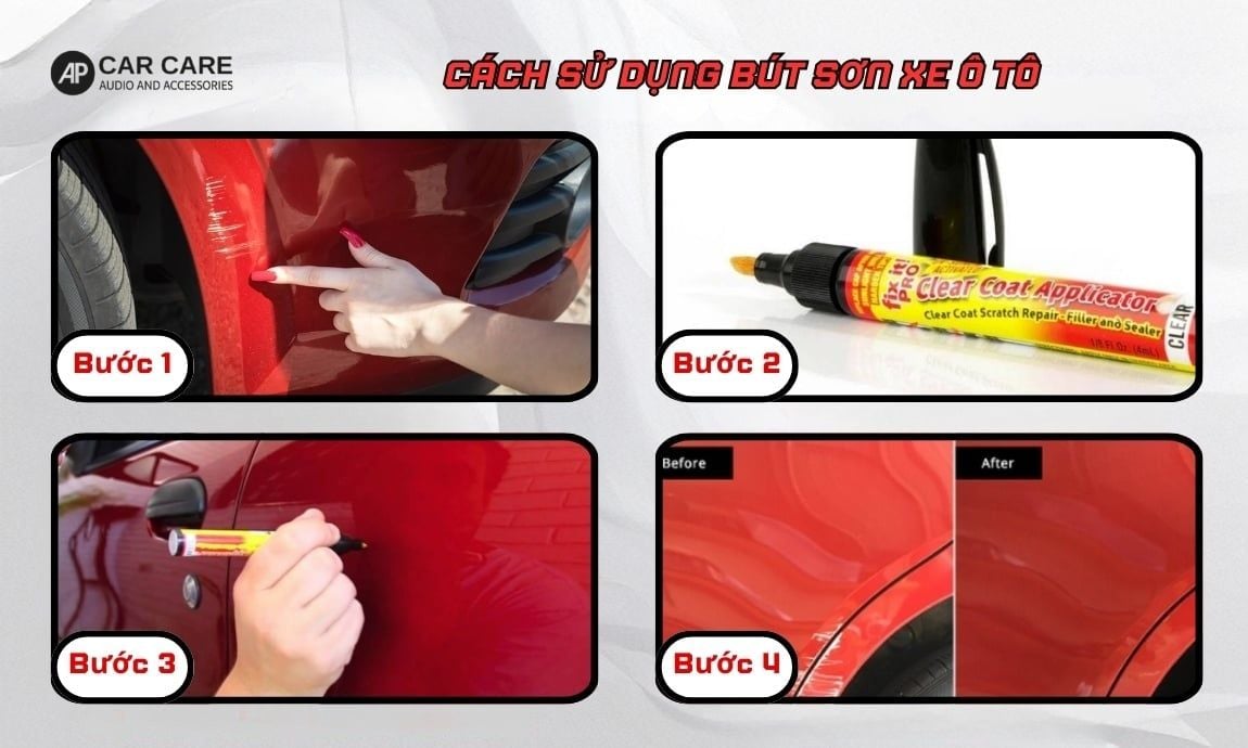 Các bươc hướng dẫn cách sử dụng bút sơn xe ô tô