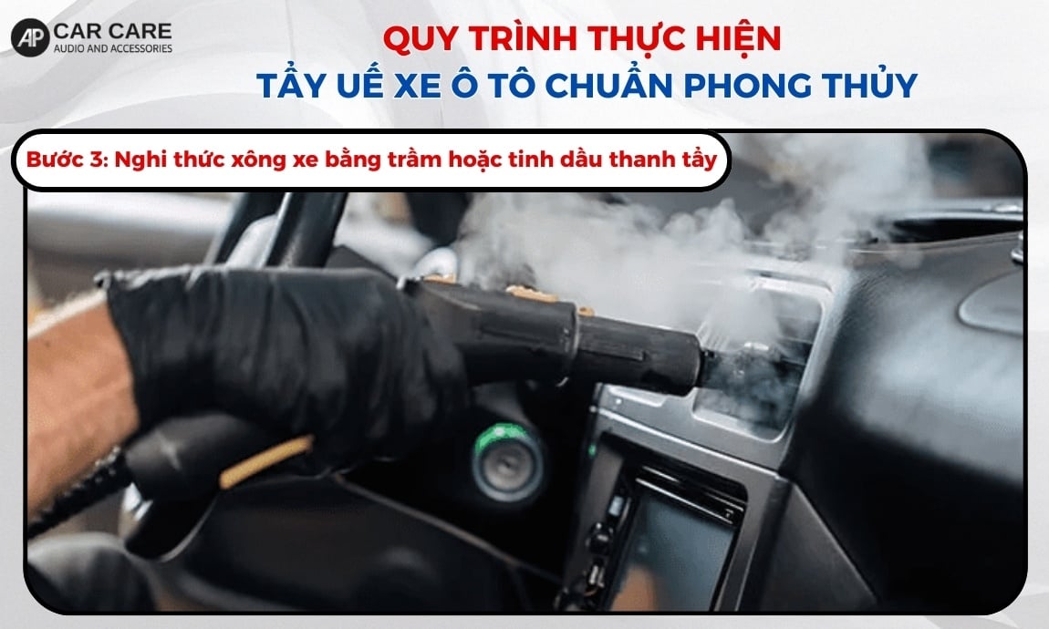 Bước 3: Nghi thức xông xe bằng trầm hoặc tinh dầu thanh tẩy