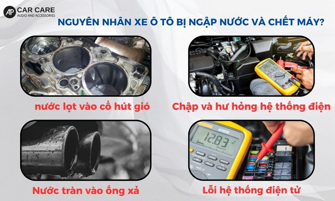 Nguyên nhân xe ô tô bị ngập nước và chết máy xe ô tô