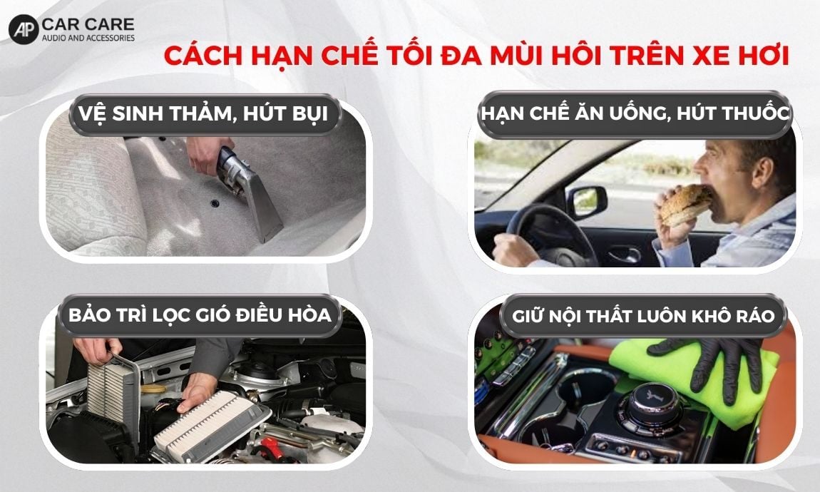 Cách hạn chế tối đa mùi hôi trên xe hơi