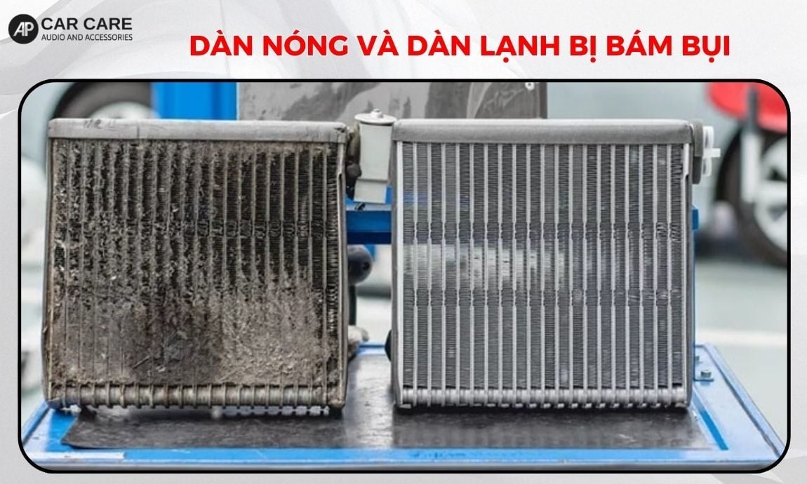 Dàn nóng và dàn lạnh bị bám bụi, giải nhiệt kém