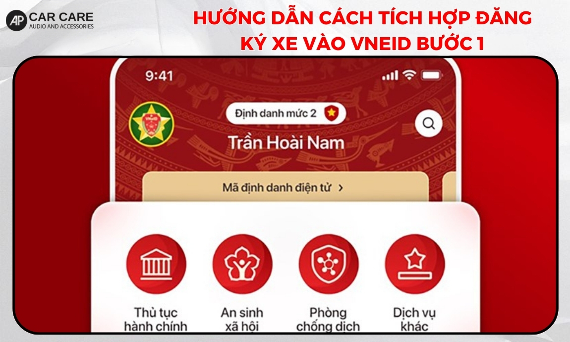 đăng nhập vneid bước 1 để đăng kiểm xe ô tô