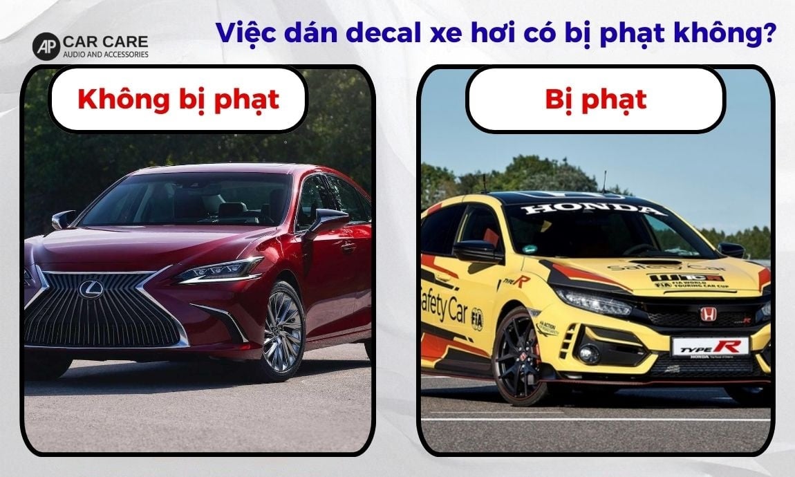 Việc dán decal xe hơi có bị phạt không?
