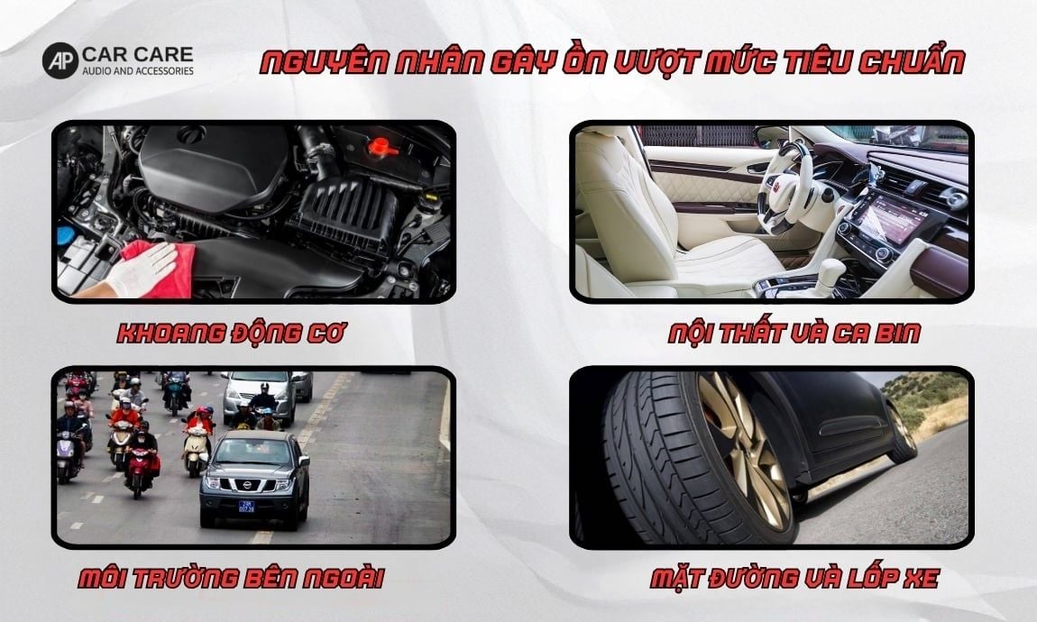 Các nguyên nhân gây ồn vượt mức tiêu chuẩn cho xe hơi