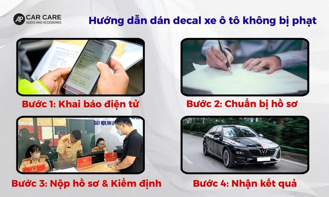 Hướng dẫn dán decal xe ô tô như thế nào để không bị phạt