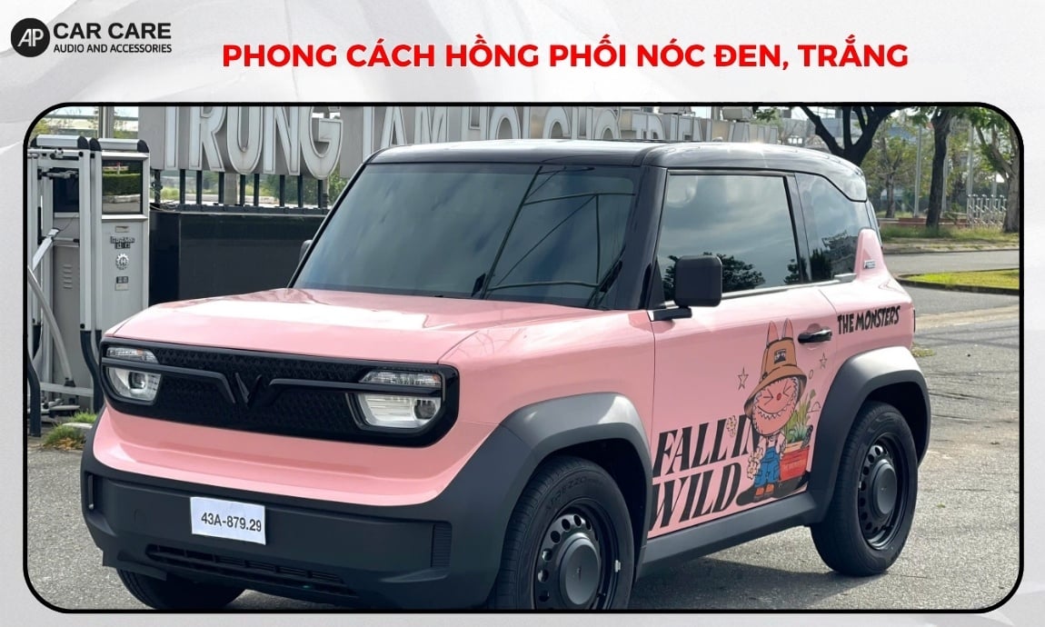VF3 màu hồng độ phong cách Hồng phối nóc đen, trắng