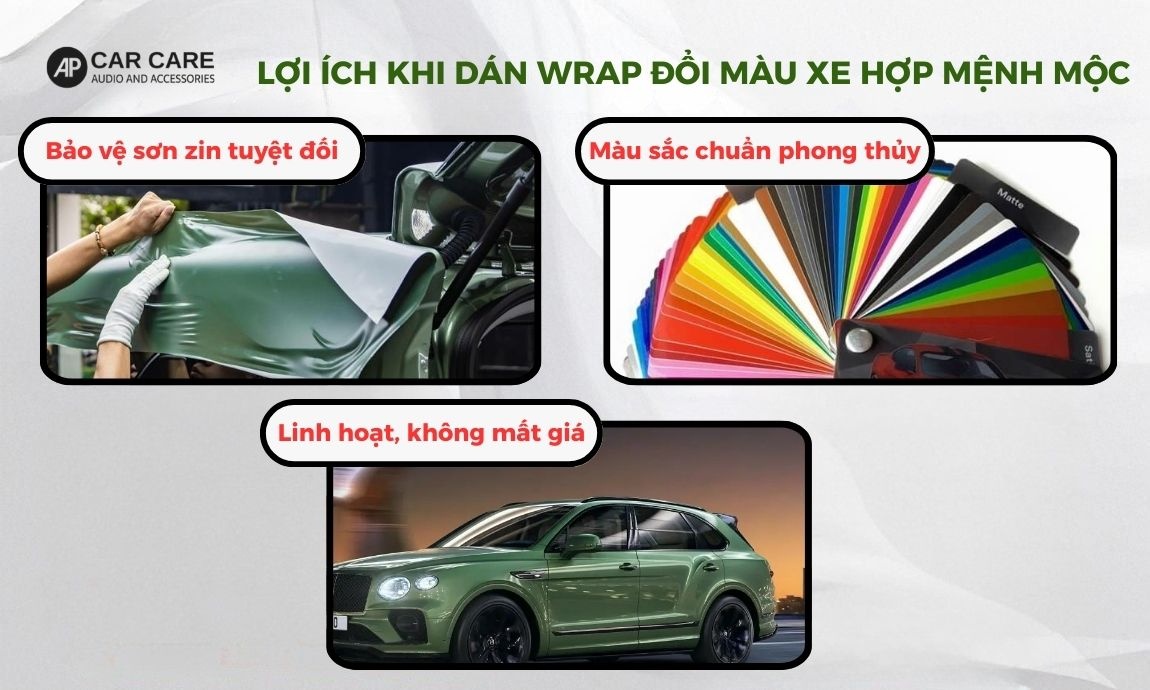 Lợi ích khi dán wrap đổi màu xe hợp mệnh Mộc