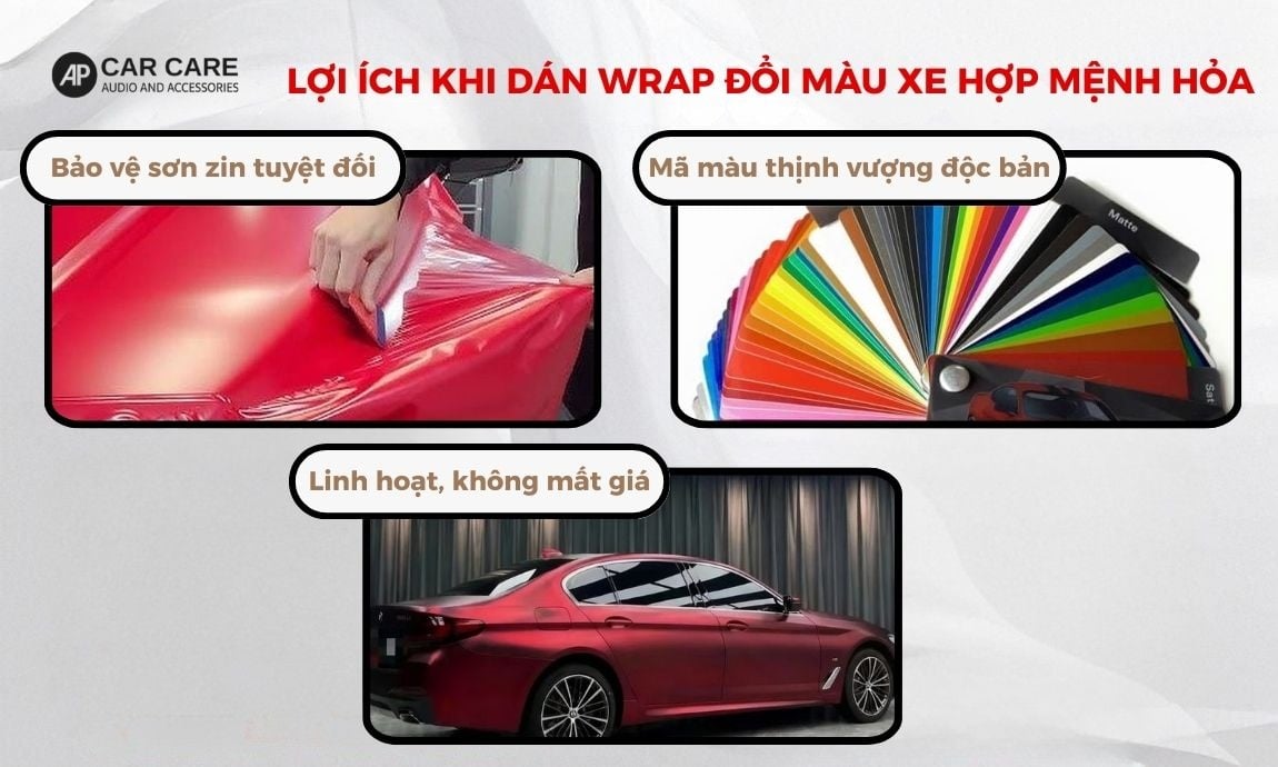 Lợi ích khi dán wrap đổi màu xe hợp mệnh hỏa