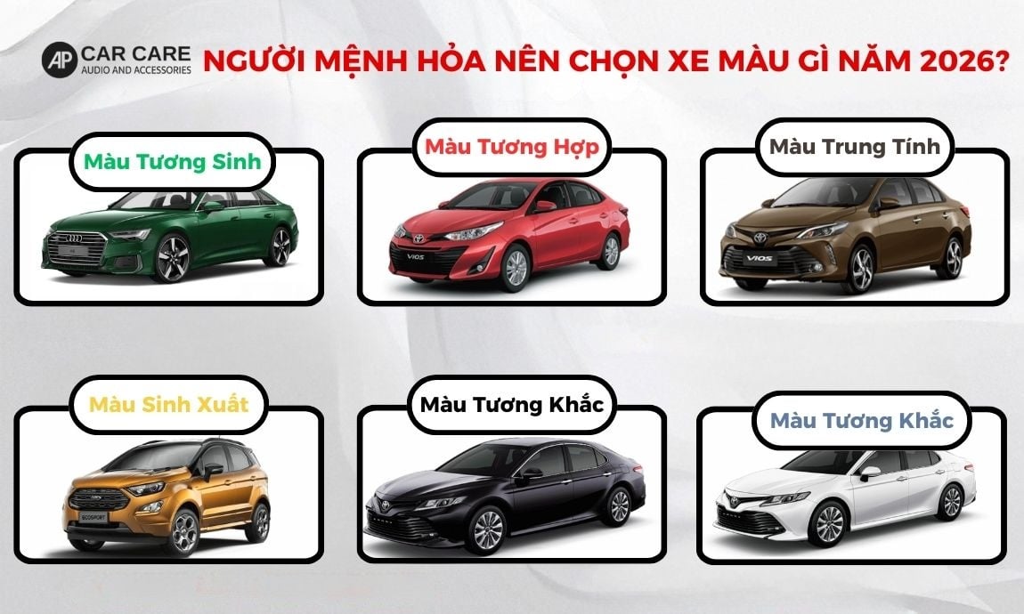 Người mệnh Hỏa nên chọn xe màu gì năm 2026?