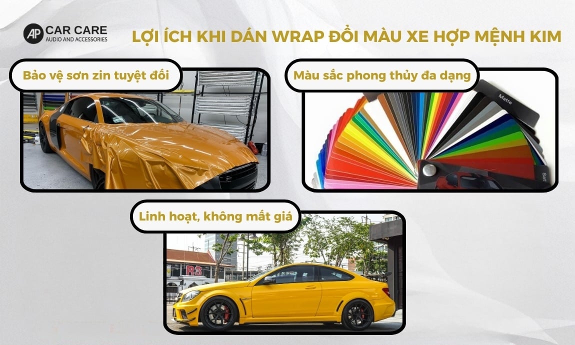 Lợi ích khi dán wrap đổi màu xe hợp mệnh Kim