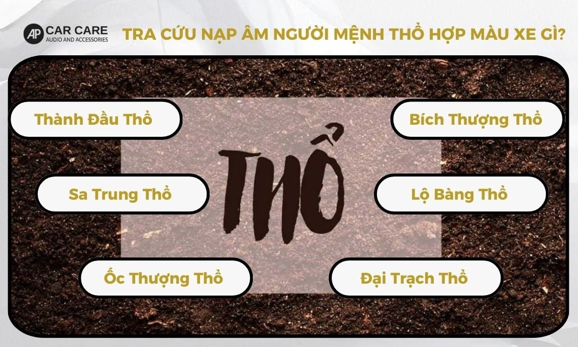 Tra cứu nạp âm người mệnh Thổ hợp màu xe gì?