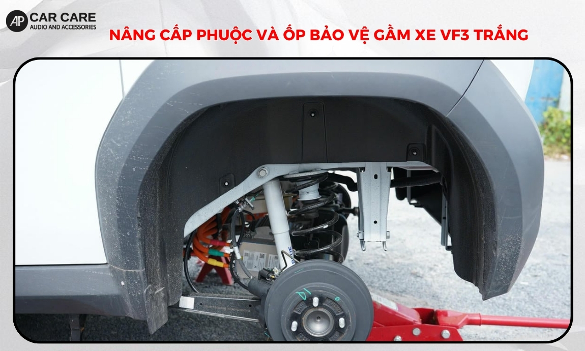Nâng cấp phuộc và ốp bảo vệ gầm VF3 trắng