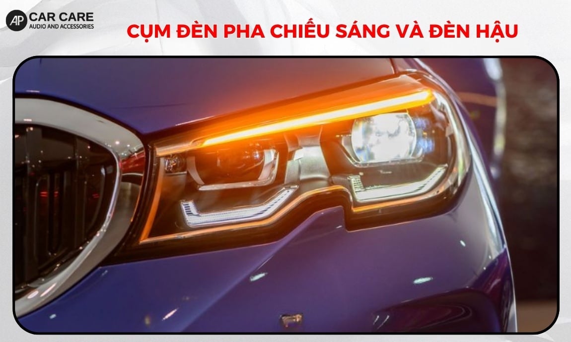Cụm đèn pha chiếu sáng và đèn hậu