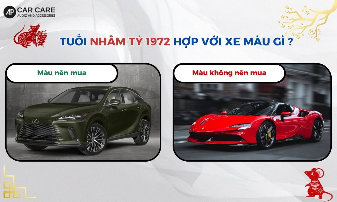 Tuổi Nhâm Tý 1972 hợp với xe màu gì?