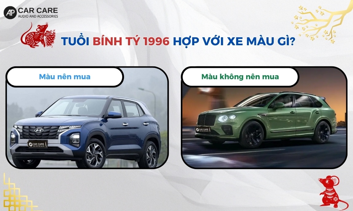 Tuổi Bính Tý 1996 hợp với xe màu gì?