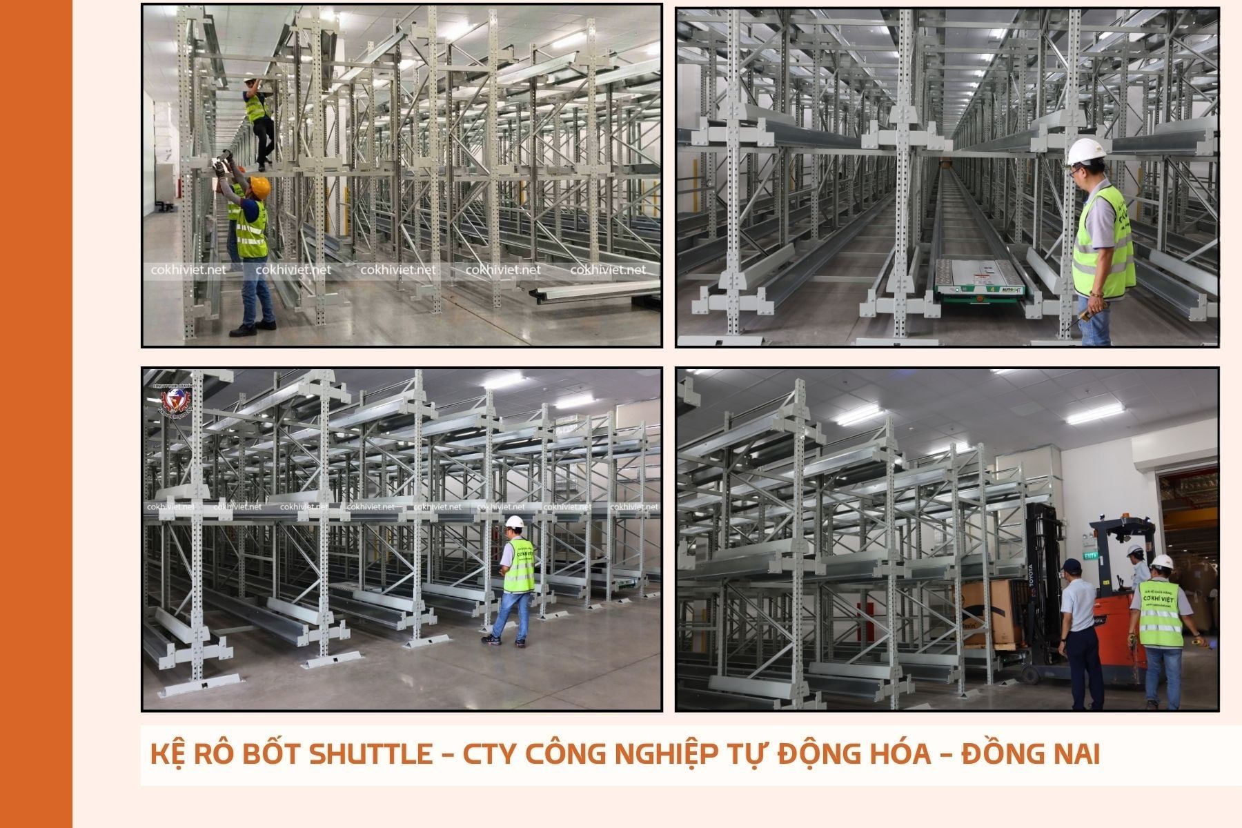 Kệ tự động kho công nghiệp tự động hóa.