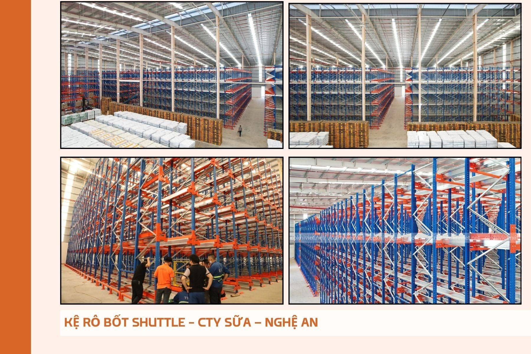 Kệ rô bốt kho hàng tiêu dùng sữa