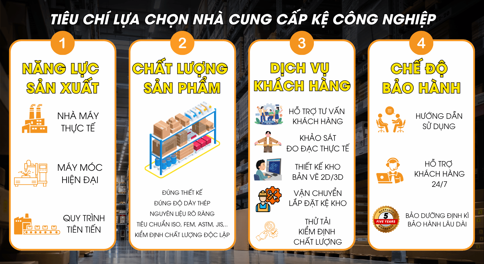tiêu chí chọn kệ công nghiệp