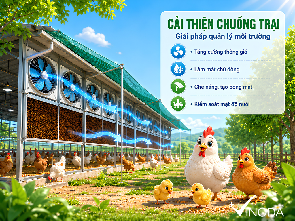 Giảm stress nhiệt nhờ cải thiện chuồng trại: Giải pháp quản lý môi trường
