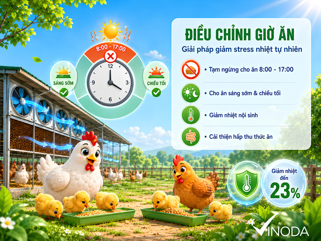 Giảm stress nhiệt nhờ điều chỉnh giờ ăn: Giải pháp giảm stress nhiệt tự nhiên