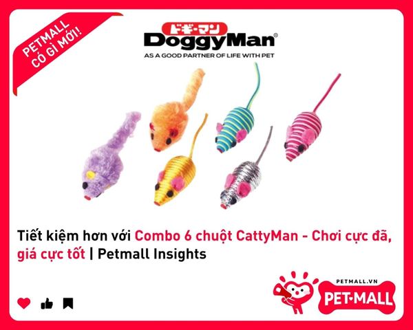 Tiết kiệm hơn với Combo 6 chuột CattyMan - Chơi cực đã, giá cực tốt | Petmall Insights 2