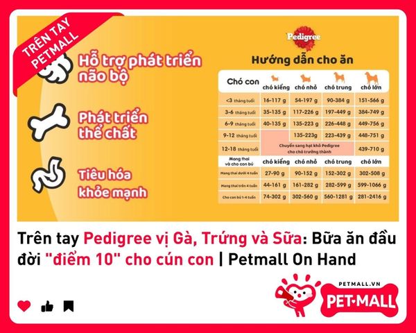 Trên tay Pedigree vị Gà, Trứng và Sữa: Bữa ăn đầu đời 