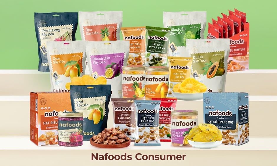 trái cây sấy dẻo, hạt điều nafoods