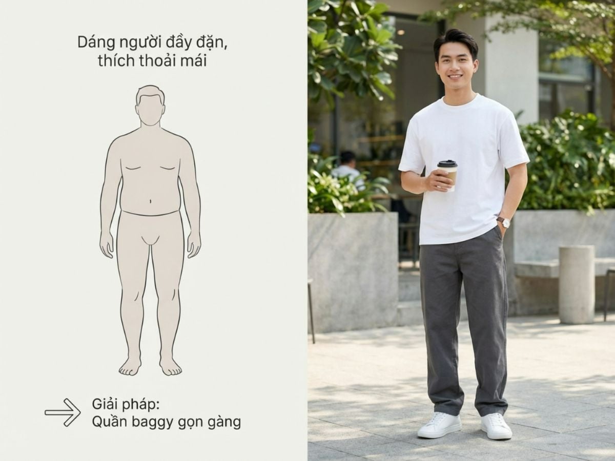 Quần baggy nam cho dáng người đầy đặn