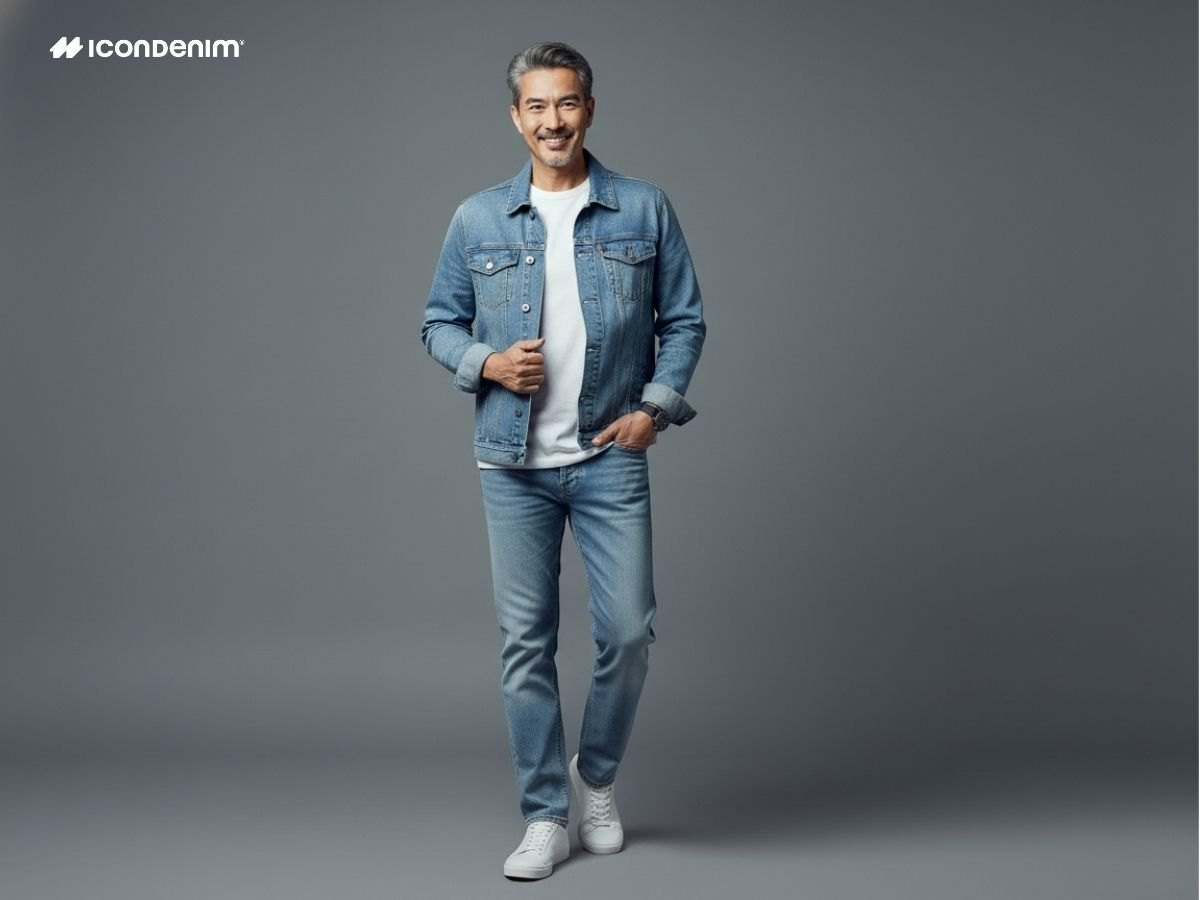 Bố mặc áo thun và áo blazer cho dịp quan trọng