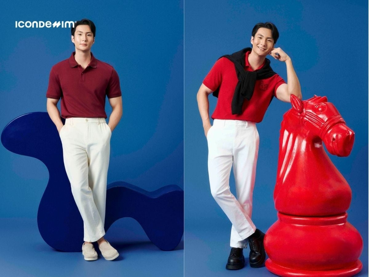 Phối đồ lịch sự, có gu với áo polo đỏ đô và quần kaki be